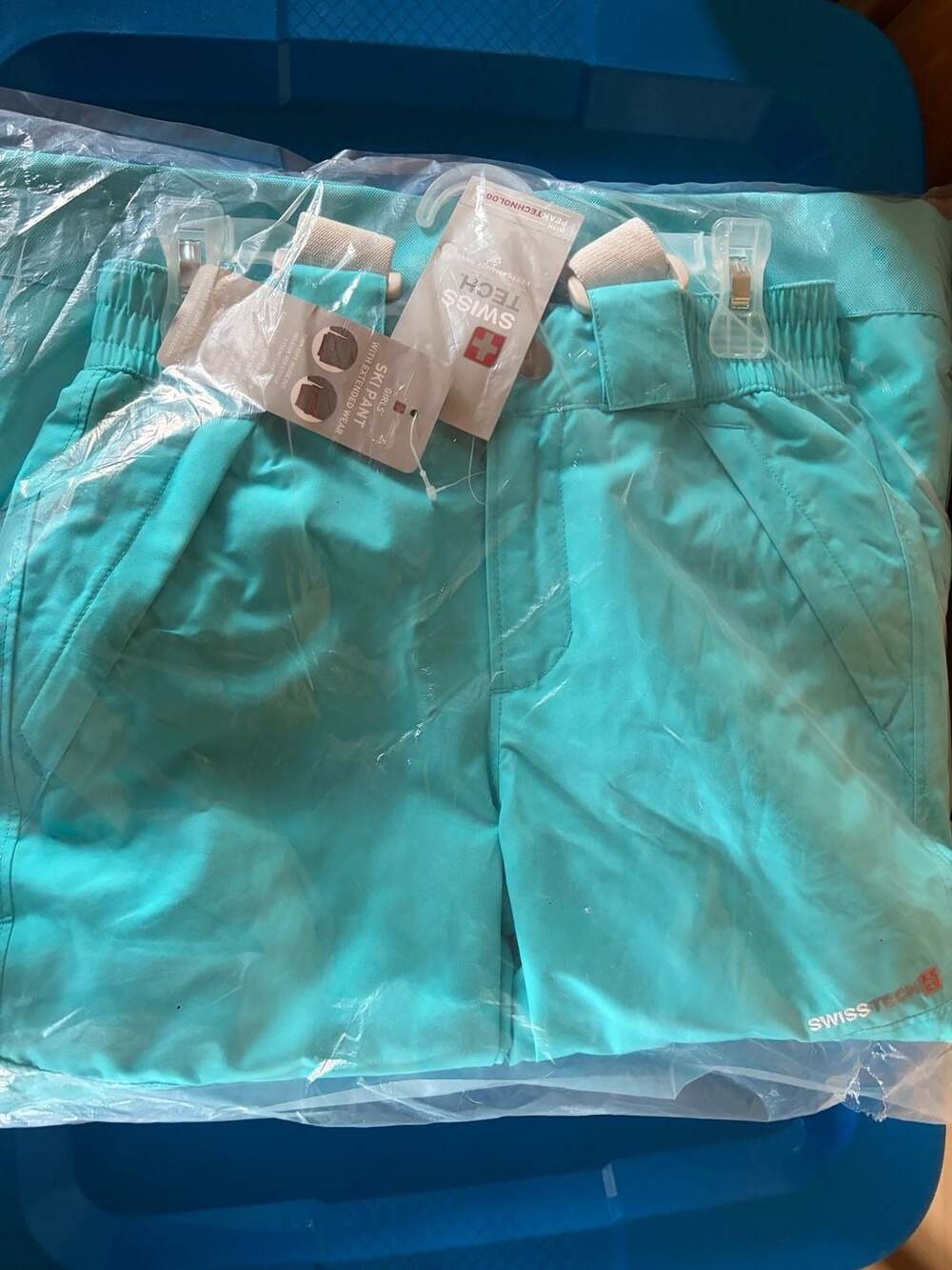 Swiss Tech Girls Ski Pant with Extended Wear Blue S/CH (6-6X)